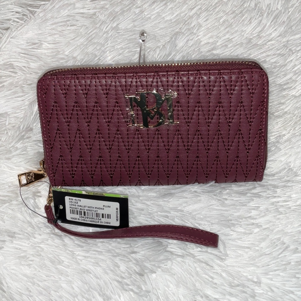 Badgley Mischa Elegant Burgundy Zip Around Wallet